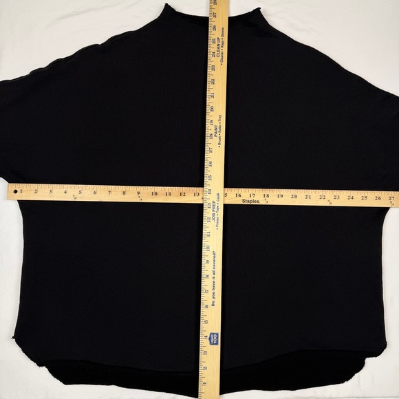 Frank & Eileen Effie Long Sleeve Funnel Neck Capelet Black Top Luxury Size M EUC - Picture 7 of 16